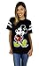 Disney Womens Mickey Mouse Varsity Football Tee (Black, Small)
