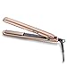 NITION 1 inch Ceramic Tourmaline Flat Iron Nano Silver Argan oil Hair Straightener LED 300°F-450°F Digital Pro Hair Straightening Iron MCH 10s Fast Heating-up,Champagne Gold