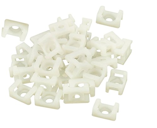 iExcell 100Pcs White 4.5mm Cable Tie Mount Wire Buddle Saddle Holder