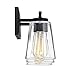 Savoy House 8-1020-4-BK Calhoun Modern Bohemian Clear Glass Bathroom Vanity Wall Light, 4-Light 240 Total Watts, 9
