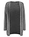 VOTEPRETTY Women's V-Neck Long Sleeves Button Down Tie Front Knot Casual Loose Shirt Tops(Gray,M)