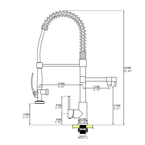 EKRTE Heavy Duty Commercial Style Kitchen Sink Faucet, Single Handle