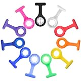 Top Plaza Womens Girls Silicone Nurse Brooch Fob Watch with 11 Different Replacement Brooch Case Covers