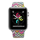 Floraler Sport Band for Apple Watch 42mm, Soft Silicone Strap Replacement Wristbands for Apple Watch Sport Series 3 Series 2 Series 1(Floral-17 42 M/L)