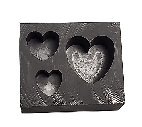 OTOOLWORLD 3 in 1 Heart Gold Silver Graphite Ingot