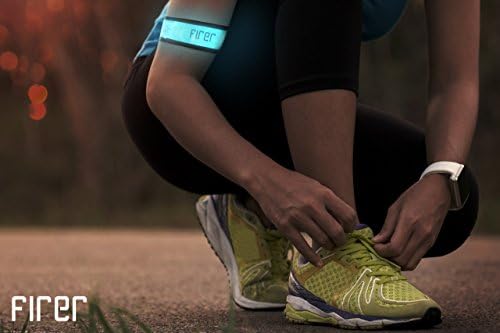 Firer Led Armband, Running Gear, Reflective, Safety Light, Cycling or Walking with Dog, Lightweight High Visibility Safety LED Light for Runners. "Created by Athletes"