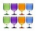QG Set of 8 Colorful Stackable 12 oz Acrylic Plastic Tumbler Set in 4 Assorted Colors