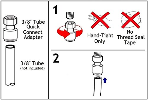 Avanti Membrane Technology Drinking Water Faucet Connector - 3/8" tube OD x 7/16"-24 UNS, quick-connect fitting & thread - QF-FF06 - Thumbnail 3