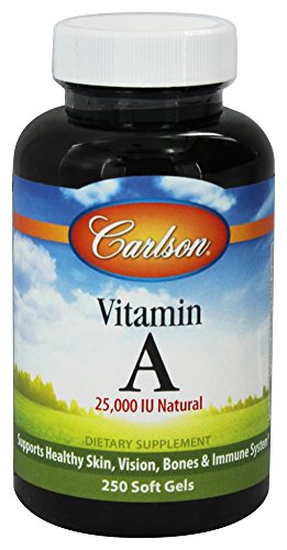 Carlson - Vitamin A, 25000 IU (7500 mcg RAE), Vision & Skin Health, Immune Function, 100 soft gels