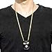 Xusamss Hip Hop Stainless Steel Black Mask Tag Pendant Crystal Chain Necklace