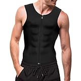 Ufanore Waist Trainer Vest for Men, Hot Neoprene Sauna Vest with Zipper, Sauna Tank Top Workout Shirt for Weight Loss