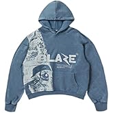 CUTEGAL Y2K Denim Grunge Streetwear Clothes Casual Oversize Blaze Print Pattern Skull Hoodie Unisex 2023AW