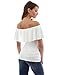 PattyBoutik Women Flutter Off Shoulder Blouse (Off-White Small)