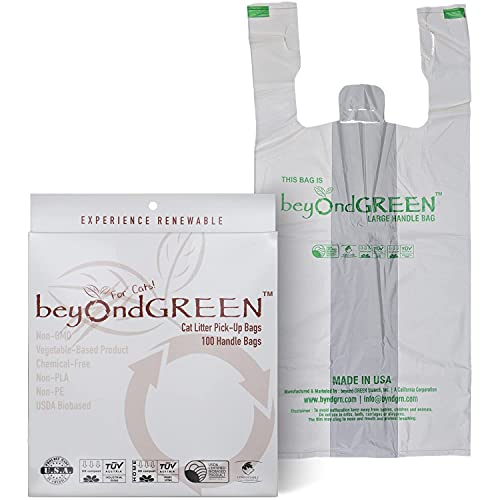 beyondGREEN PlantBased Cat Litter Poop Waste PickUp Bags with Handles