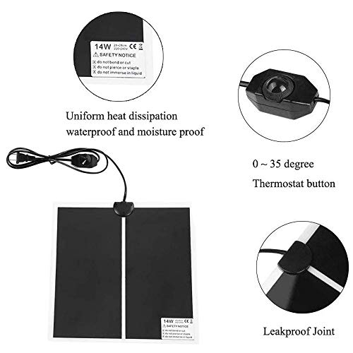 PeSandy Reptile Heating Pad with Temperature Adjustment, 110V Non