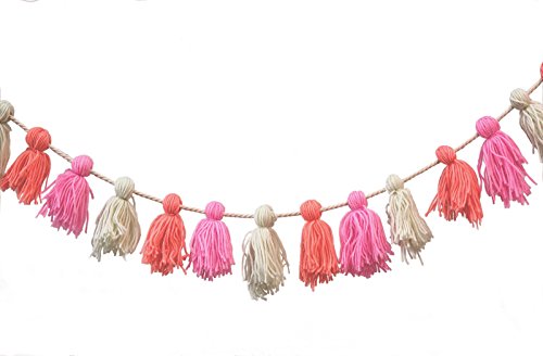 Pink Wall Hanging Garland. Perfect Boho Nursery Decor or Boho Room Decor.