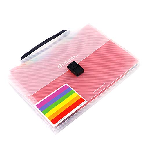 File Folders, 13 Pockets A4 Accordion File Organizer Letter Size Portable School Business Office Document Holder - Thumbnail 6
