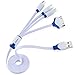 Charging Cable, Premium Quality 4 in 1 Multi Universal USB Cord Cable 3ft with 8 Pin Lighting / 30 Pin / Micro USB Ports for iPhone, iPad, iPad Mini, iPad Air, iPad Pro Samsung Galaxy and more