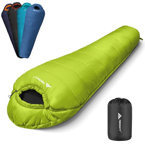 Forceatt Schlafsack, 3 bis 4 Jahreszeiten Deckenschlafsack Schlafsack für Camping, Reisen und Outdoor-Aktivitäten, Erwachsene und Jugendliche in 0 ℃ b