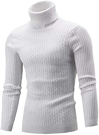 Cameinic Men's Casual Slim Fit Turtleneck Pullover Sweaters with Twist Patterned