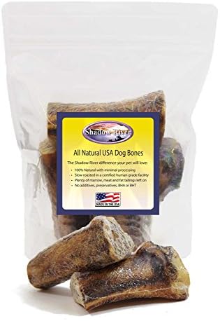 Shadow River Premium USA Beef Center Cut Medium Dog Bones 4-5" Long, 1.5-2.5" Thick (Pack of 4)