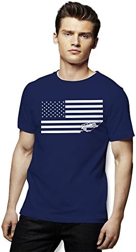 Jeep Cherokee XJ USA Flag Man's T-Shirt Large Navy