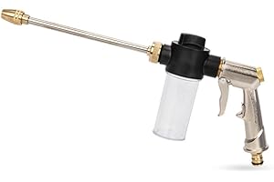High Pressure Hose Nozzle for Pressure Washer with Foam Bottle Attachment – Garden Hose Spray Nozzle for Car Wash, Cleaning, 