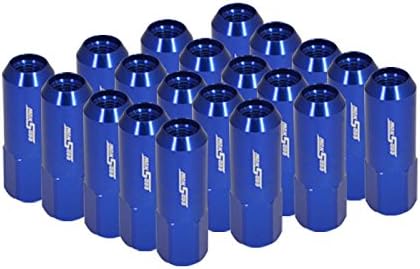 GodSnow - 20 Pieces Aluminum M12 x1.25mm Thread pitch 60mm Extended Closed End Wheel Rim Lug Nuts Blue