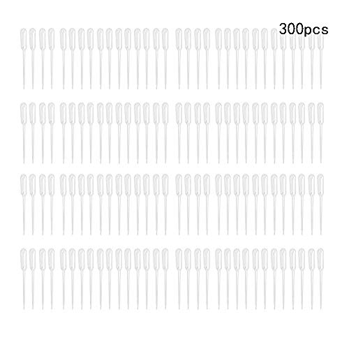 300PCS 1ml Disposable Plastic Clear Liquid Dropper Transfer Pipette Eye Droppers,Volumetric Pipettes,Essential Oils Pipettes
