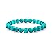 Bling Jewelry Semi Precious Stabilized Turquoise Round Bead 8MM Stretch Bracelet For Women Men Teen Unisex Single Strand Stackable