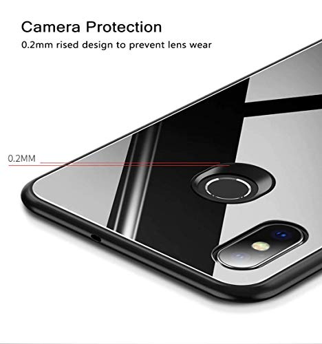 Ron SHINESTAR Tempered Glass Back Cover with Soft Edge TPU Full Protection for Mi Redmi Note 5 Pro (Black)