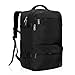 Hynes Eagle 44L Carry on Backpack Airline Approved Travel Backpack for Men Women Large Laptop Backpack 17 inch Nylon Backpack Overnight Weekender Bag Black