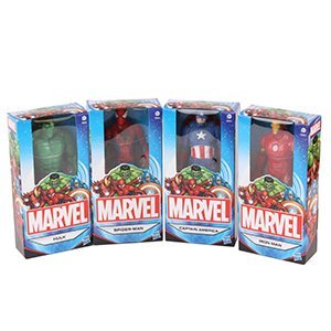 Marvel Set von 4 6 Zoll (15 Zentimeter) Figuren; Spider-Man, Iron Man, Captain America und Hulk