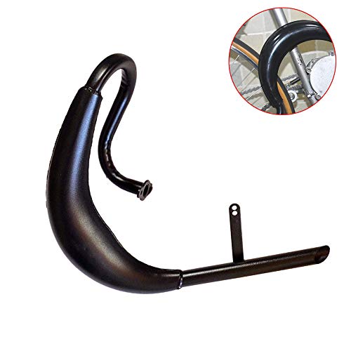 Niome Fat Belly Pipe Exhaust Muffler Black Fit For 50cc 80cc 2 Stroke Bike Gas Engine Motor Parts