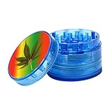 WensLTD 4-Layer Plastic Tobacco Herb Grinder Spice Crusher Grinder, Color Random (Blue)