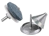 JR Power Equipment Die Cast Zinc Blade Balancer and Sharpener with Nylon Guide