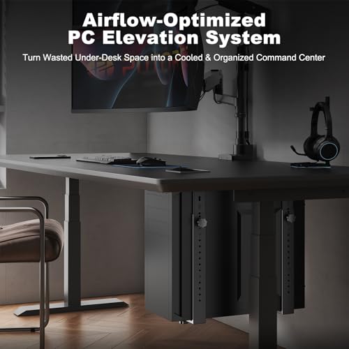 PUTORSEN Under-desk PC holder for computer cases - up to 35 kg load capacity, space-saving mounting for desks, universal and stable