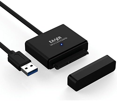 Eaxer USB 3.0 to 2.5" SATA III Hard Drive Adapter Cable with UASP, SATA to USB 3.0 Converter for 2.5 Inch SATA HDD SSD Up to 10 TB, [No Power Adapter Included]