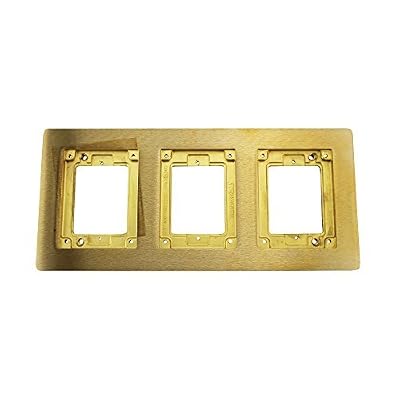 Wiremold 837B Solid Brass 3-Gang Carpet and Tile Combination Cover Flange 13-5/16 Inch x 6-1/16 Inch OmniBox
