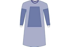 Medline 1-Ply Blockade AngelStat Surgeon/Surgical Gown, Tie Neck and Back Closure, Non Sterile, Large, Ceil Blue (Pack of 12)