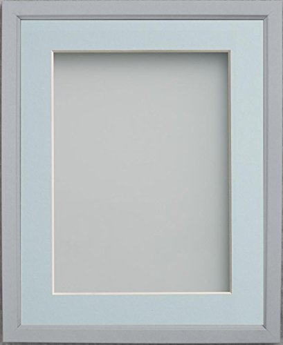 Frame Company Drayton Range 10x8-inch Grey Picture Photo Frame with Light Blue Mount For Image Size 6x4-inch