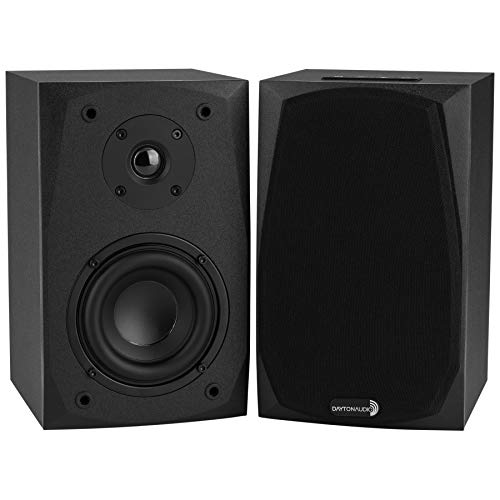 Dayton Audio MK402BT Powered Bluetooth 2-Way Bookshelf Speaker Pair with 3.5mm Aux in
