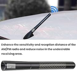 BESULEN Car Short Antenna, 4.7 Inch Carbon Fiber