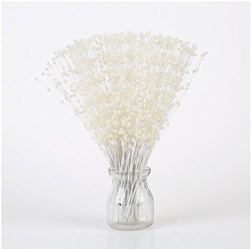 100pcs/Lot ABS Pearl Spurting Beads Sticks Bridal Wedding Bouquet Cakes Toppers Party Supplies Decoration (white)