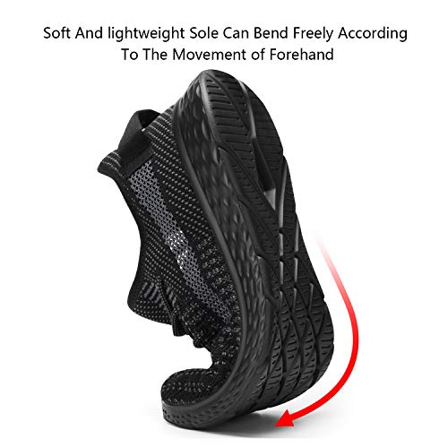 Men's Walking Shoes Casual Sneakers - Athletic Running Non-Slip Lightweight Outdoor Fashion Sneaker MS1936-Black-US10
