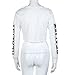Women Teen Girls Long Sleeve Striped Crop Top Sweatshirt Pullover Cute Tops T Shirt (S, White)