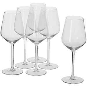 alpina Copas de Vino Blanco – Copas Vino 6 Piezas – Copa Vino 37cl – Regalo Cumpleaños – Regalos Originales Para Mujer y Parejas – Transparante – Vidrio