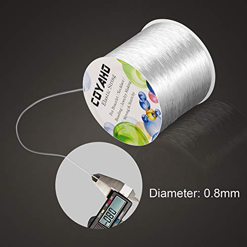 120m/393ft Stretchy String for Bracelets, 0.8mm Clear Elastic String for Bracelets, Stretchy Bracelet Cord Bead String, Stretch Cord Elastic String for Jewelry Making, Elastic Beading String, Clear