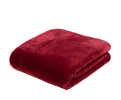 Goezze - Premium Cashmere Feel Cuddly Living Room Blanket/Throw, 500 g/m², 180 x 220 cm - Red