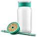 Ello Kella BPA-Free Glass Sipper with Straw, Teal, 20 oz.